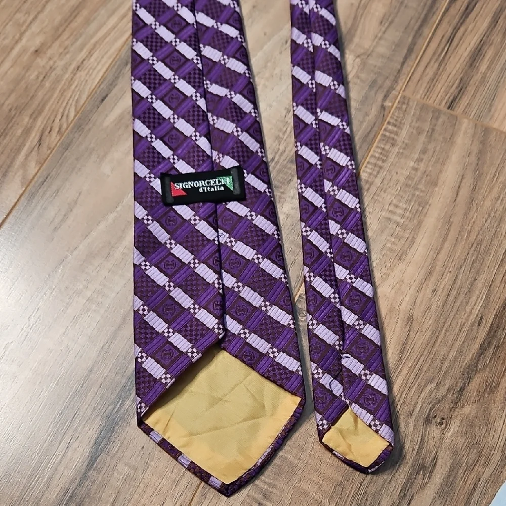 Signorcelli d'Italia Vintage Retro Purple Patterned Men's Tie